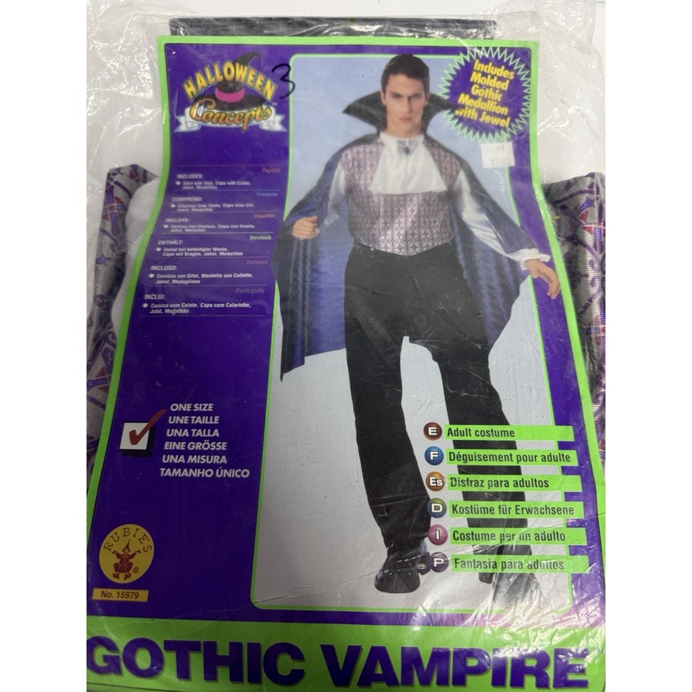 Gothic Vampire Fancy Dress Up Halloween Adult Costume Standard Fit H-1